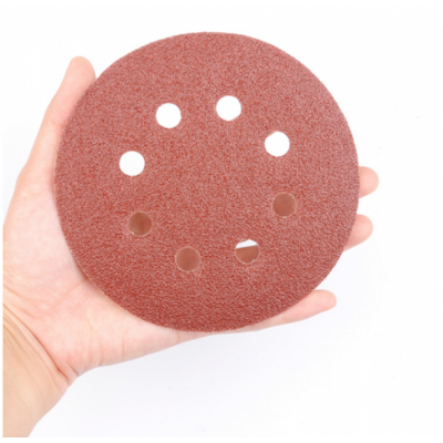 Flocking Sanding Disc/ Dry Grinding Sandpaper / Abrasive Paper 60 To 1200 Grits For Sanding&polishing 5inch 125mm 8 Holes Brown